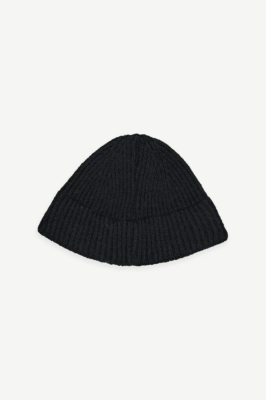 ☆韓国の人気☆【SLEEPY SLIP】☆ALPACA KNIT BLACK BUCKET HAT Cotton Knitted Ss Bucket Hat, Black