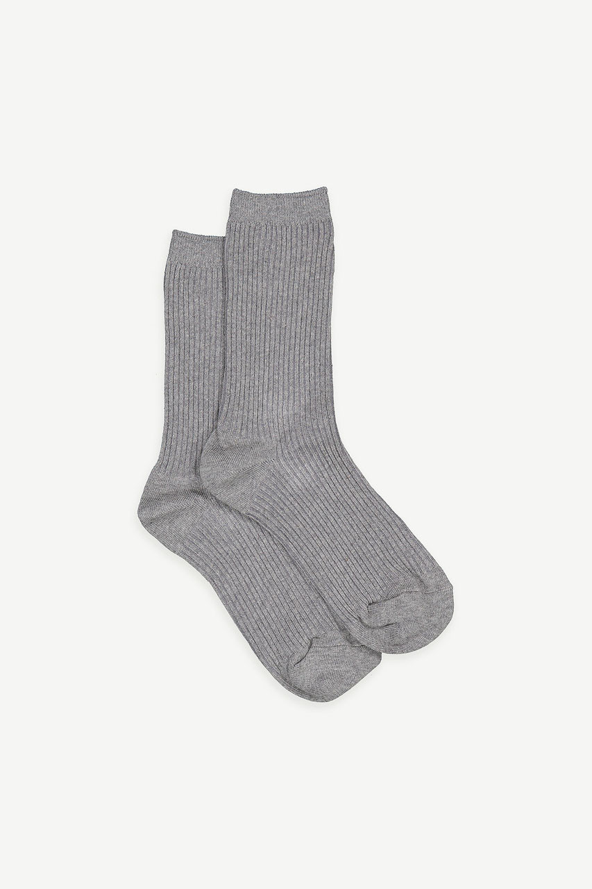 Astana Ribbed Socks, Melange Grey