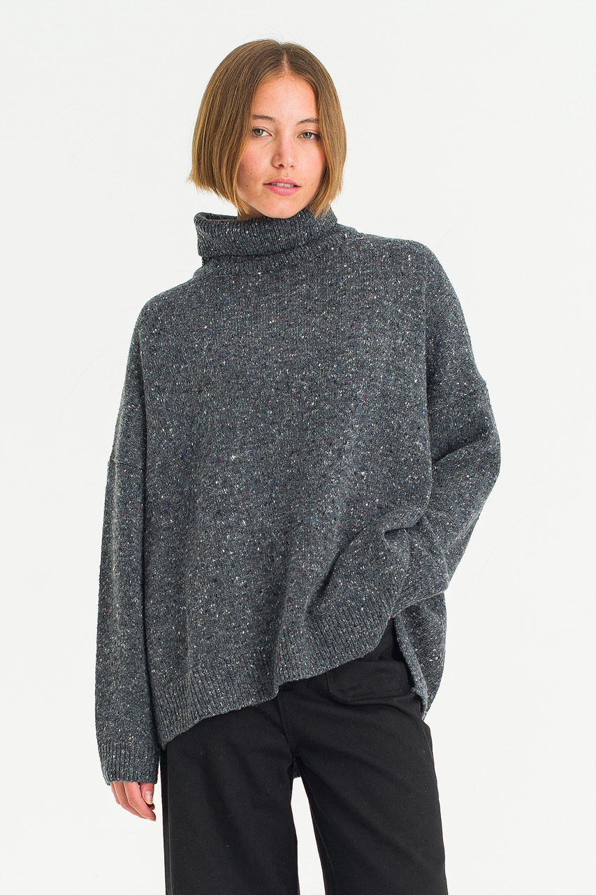 BOUCLE SKIPPER NECK PULLOVER Steven Alan BOUCLE SKIPPER NECK
