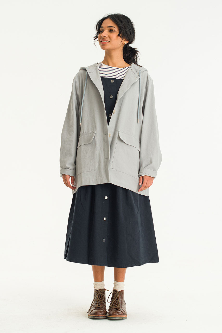 Rin Cotton Hood Jacket, Grey