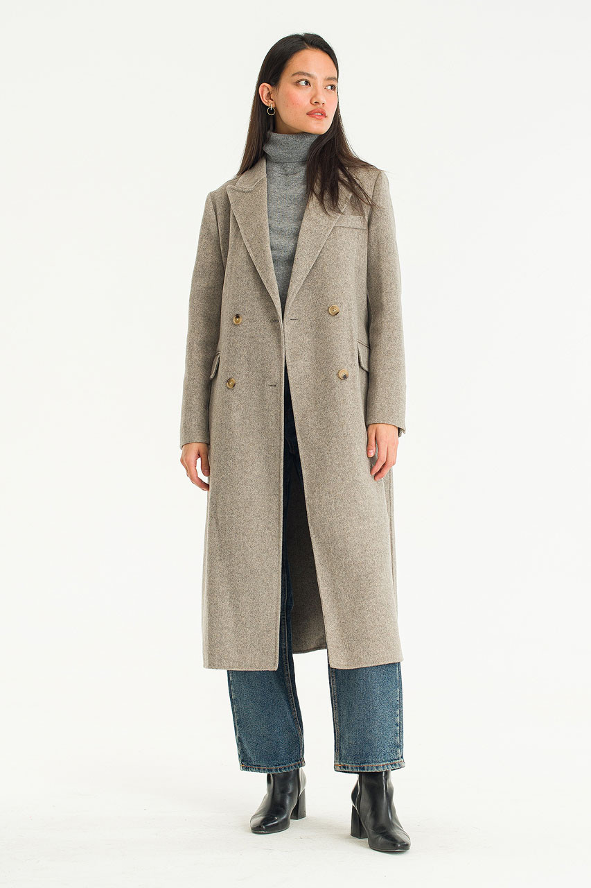 Double Herringbone Seamless Coat, Grey