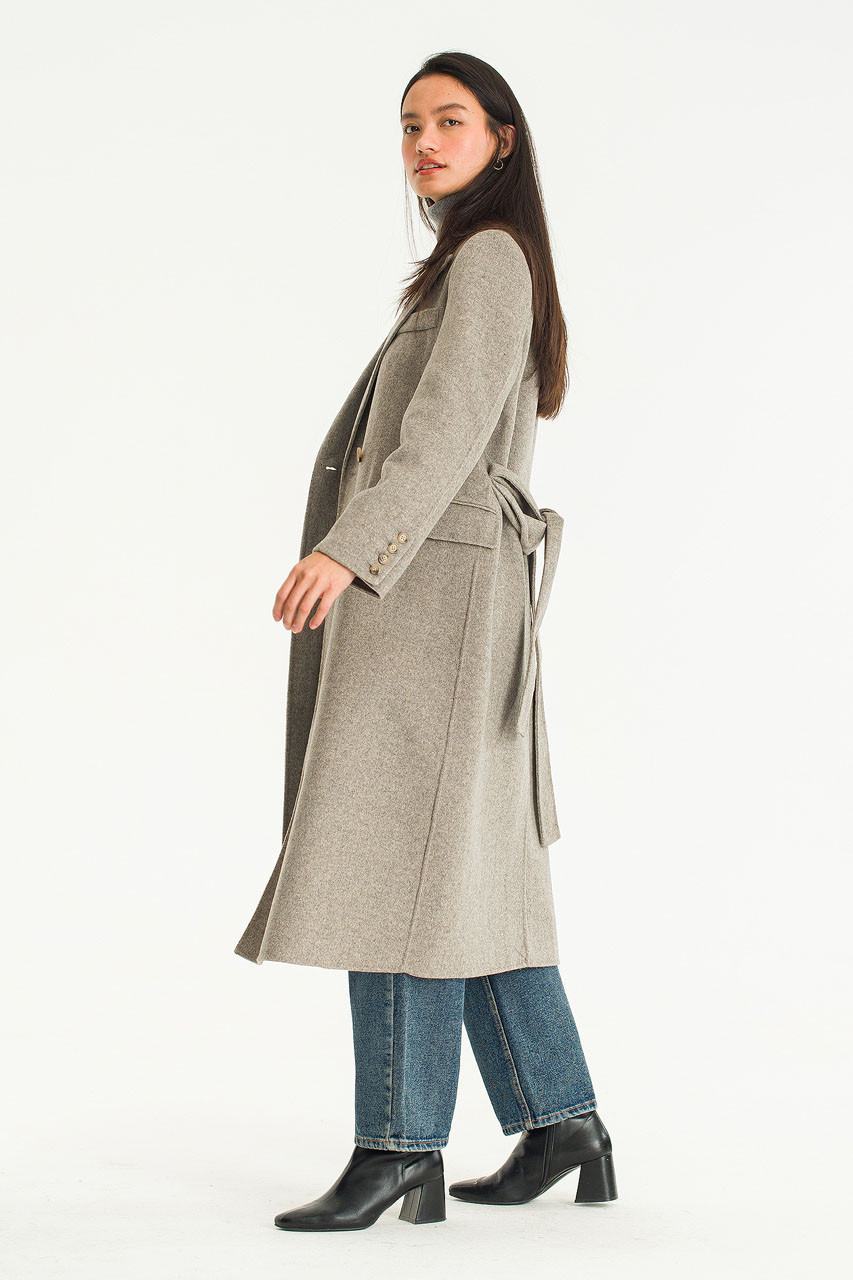 Double Herringbone Seamless Coat, Grey