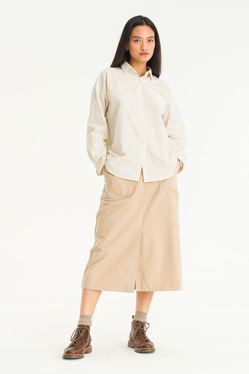 Hanako Cotton Skirt, Beige
