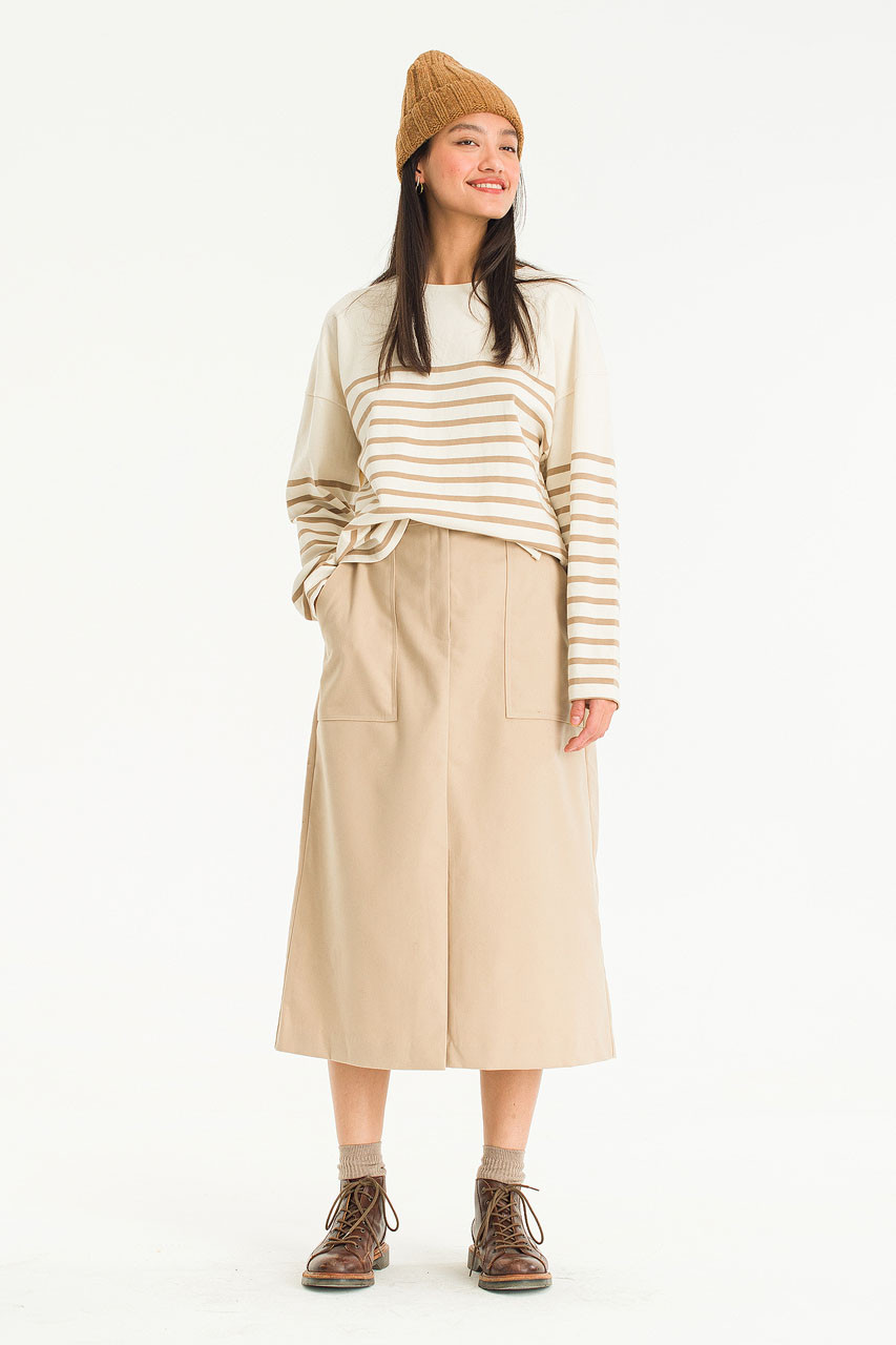 Hanako Cotton Skirt, Beige