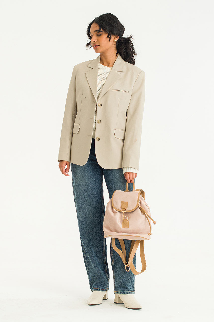 Himari Three Button Jacket, Beige