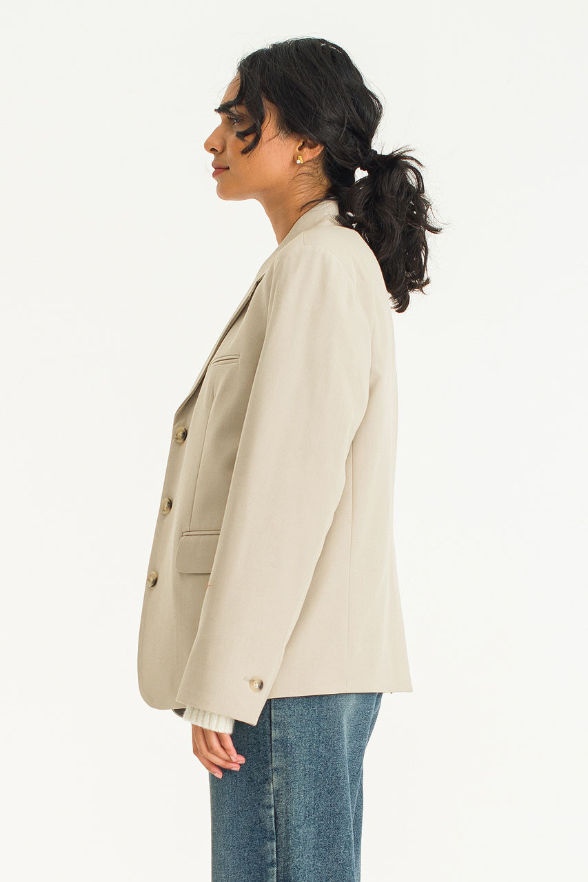 Himari Three Button Jacket, Beige