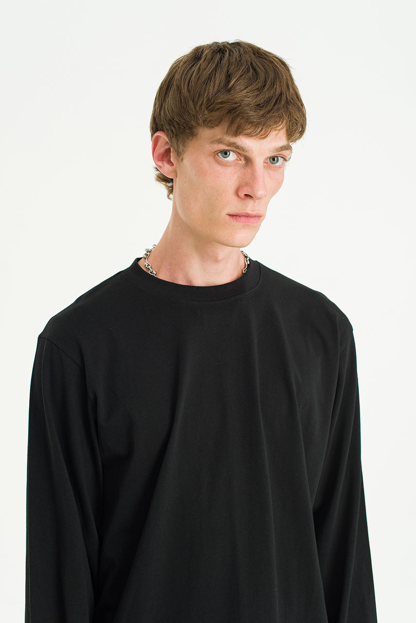 Menswear | Pale Long Sleeve Tee, Black