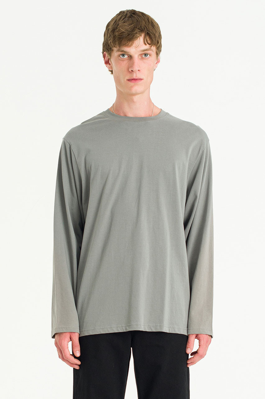 Menswear | Pale Long Sleeve Tee, Charcoal