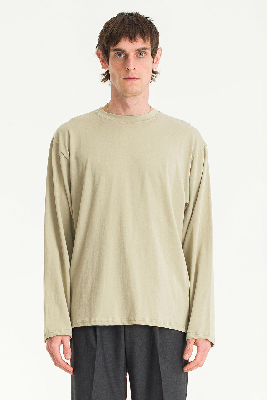 Menswear | Pale Long Sleeve Tee, Green