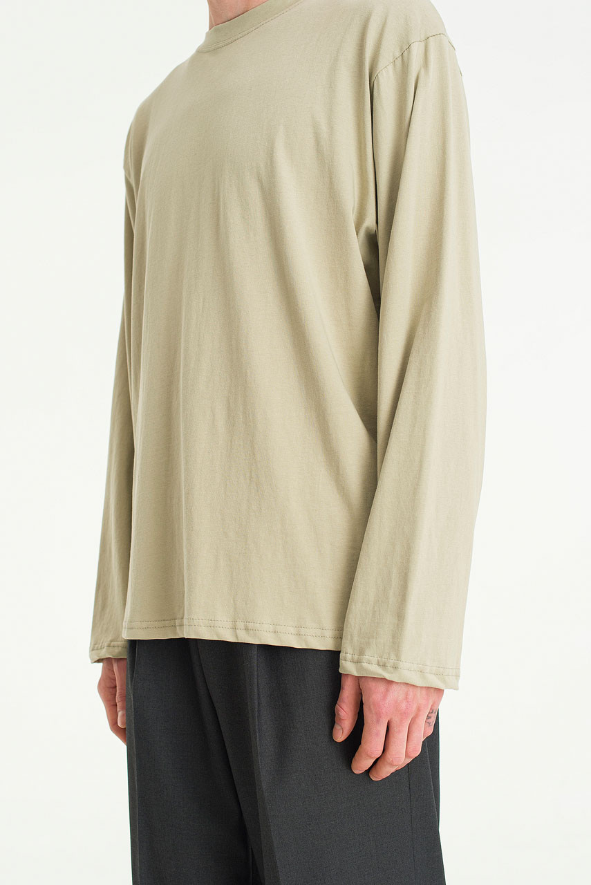 Menswear | Pale Long Sleeve Tee, Green