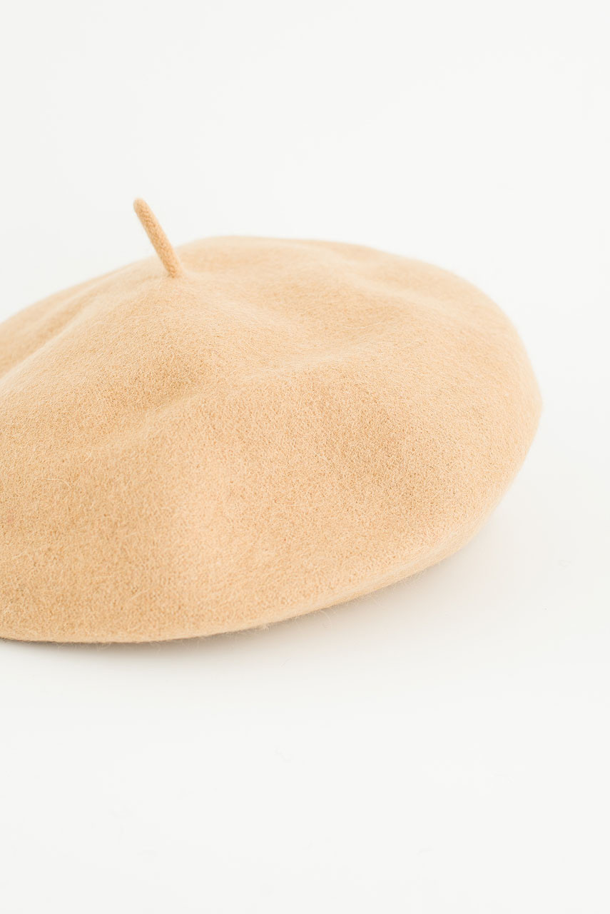 Wool Beret, Beige