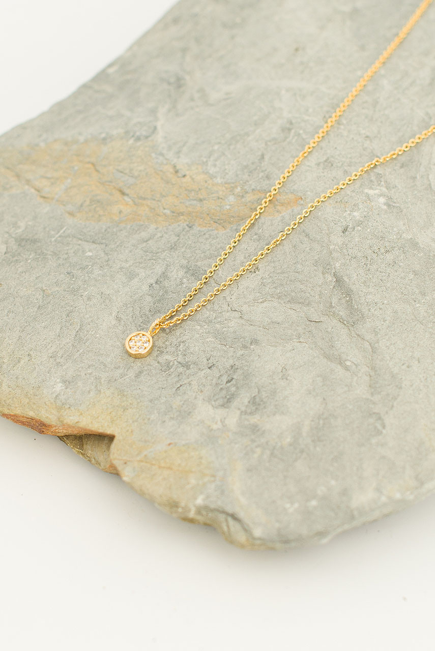 Harriet Circle Pendant Necklace, Gold Plated