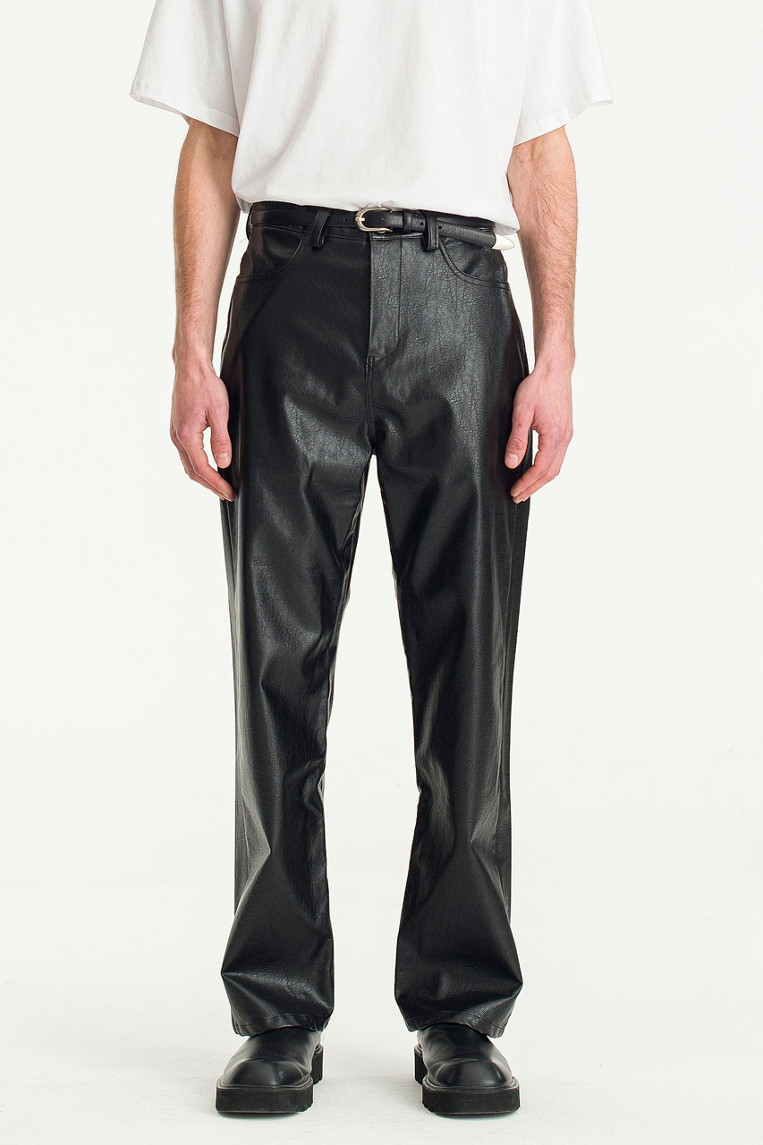 Mens hot sale pleather trousers