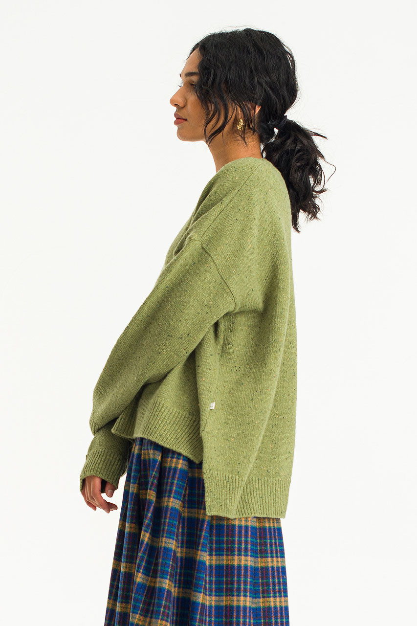 Boucle Round Neck Jumper, Pear