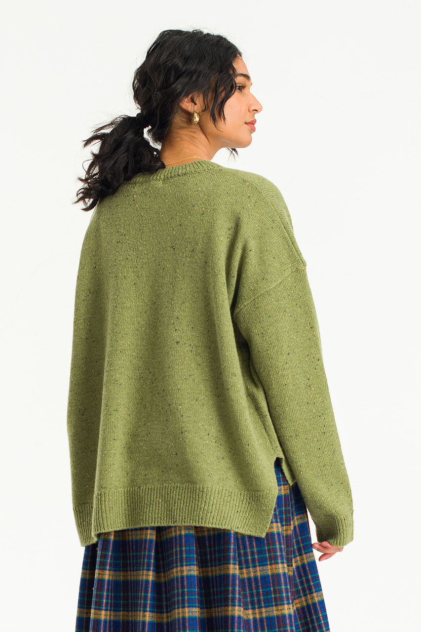 Boucle Round Neck Jumper, Pear