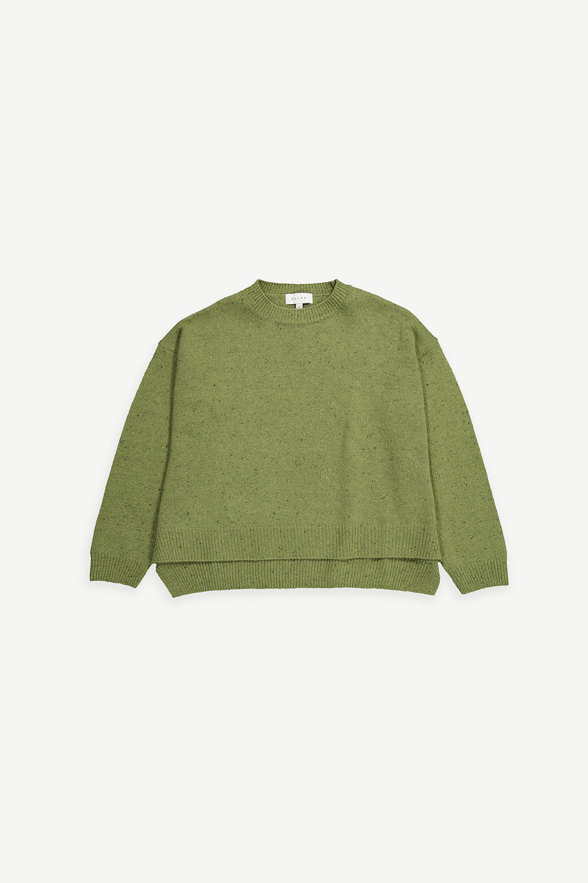 Boucle Round Neck Jumper, Pear