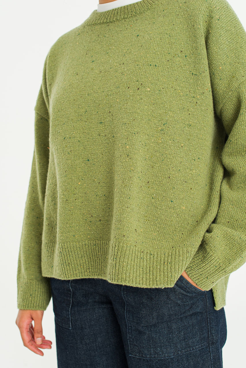 Boucle Round Neck Jumper, Pear