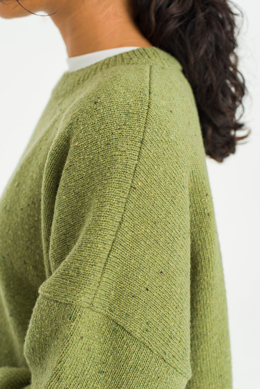 Boucle Round Neck Jumper, Pear