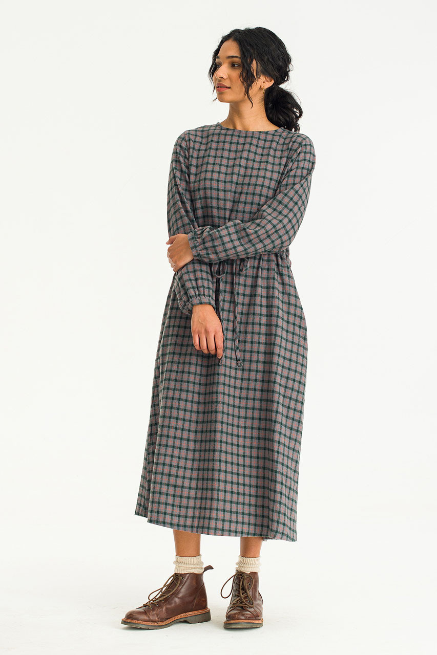 Mia Check Dress, Grey