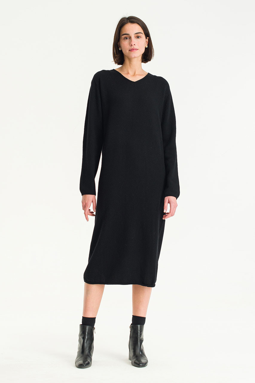 Ava Seamless Mid Length  Dress, Black