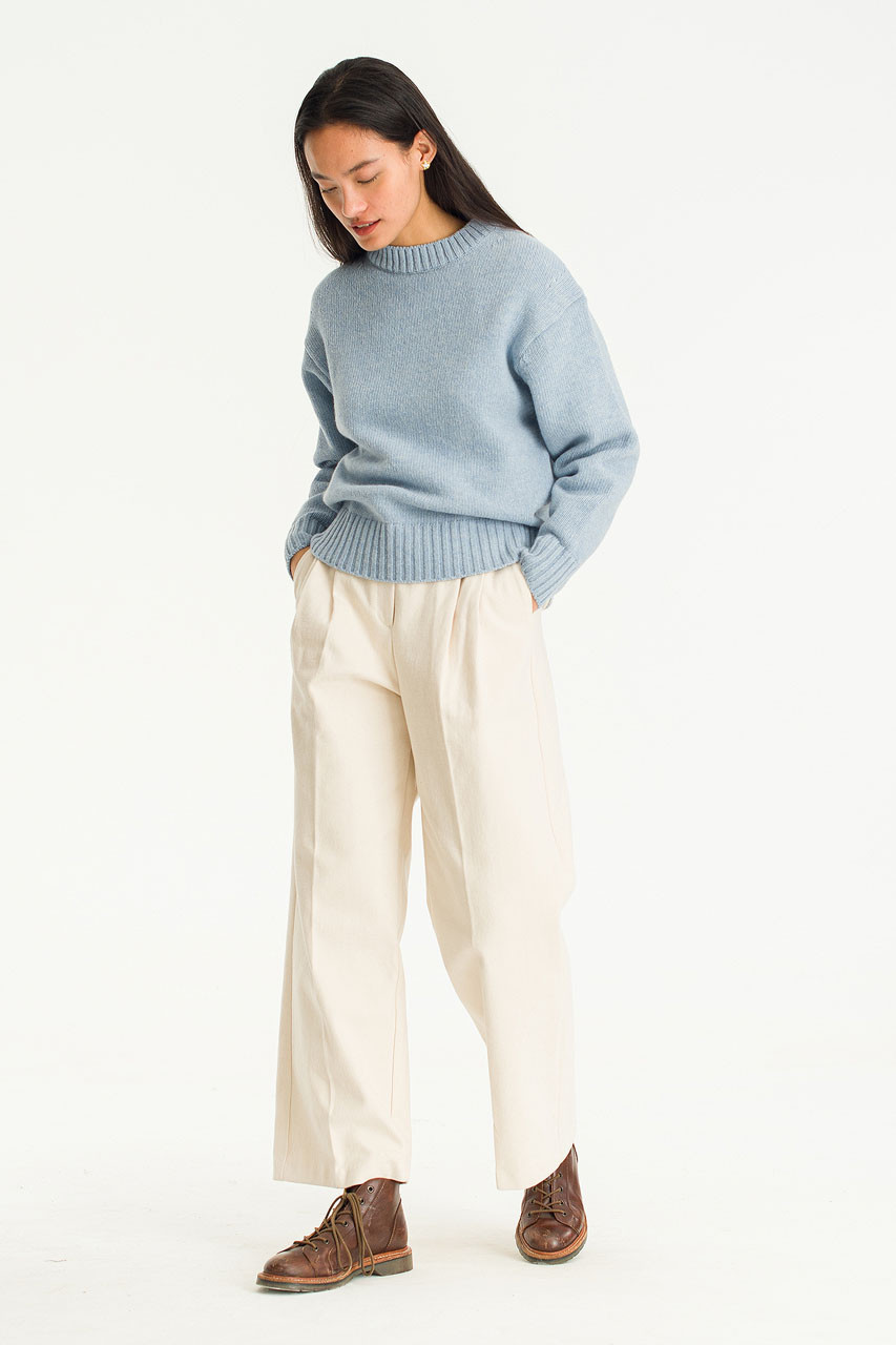 Isla Crew Neck Jumper, Sky Blue