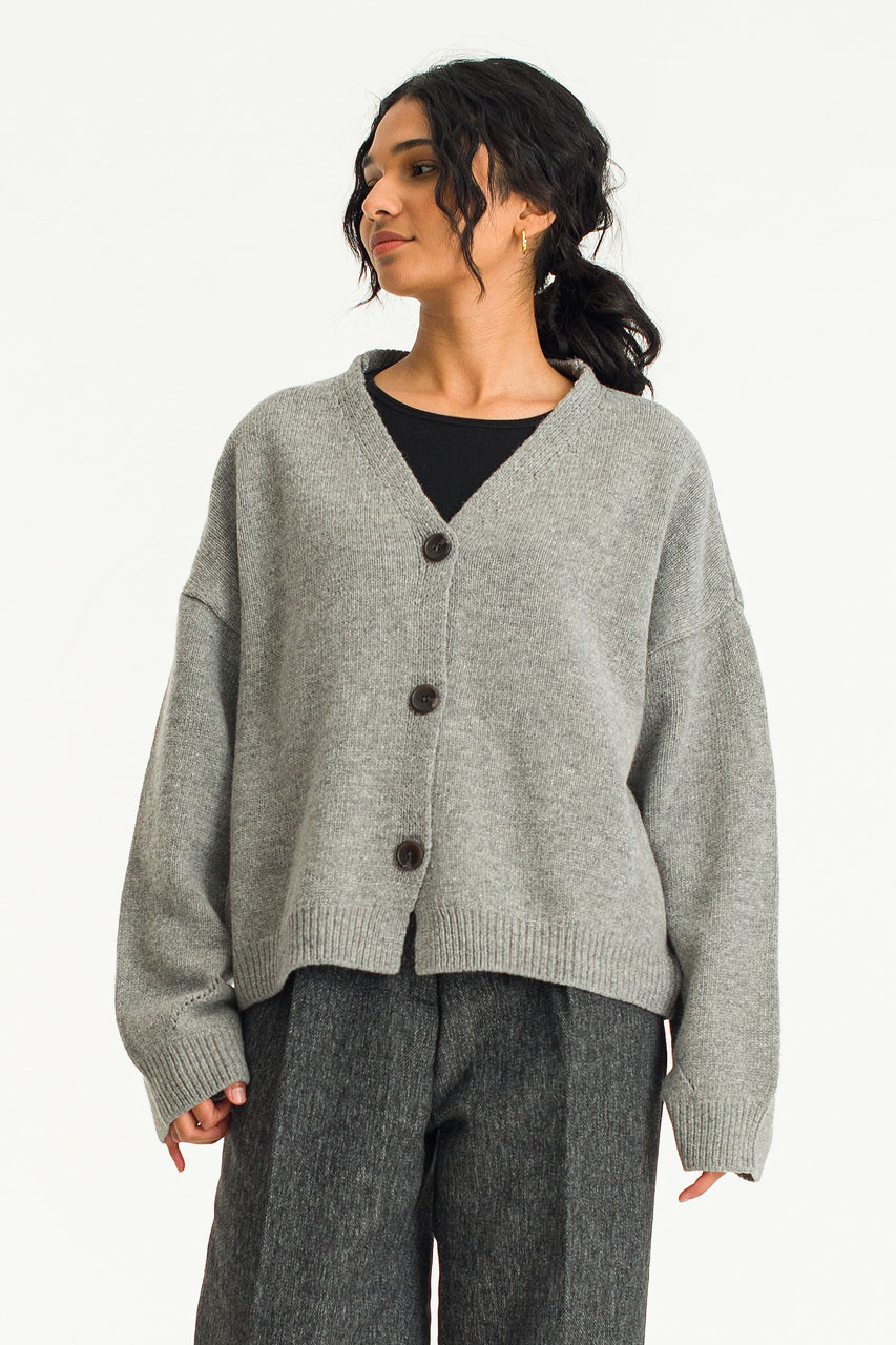O Project カーディガン chunky knitted cardigan MEROKEETY Women's 2025 Fall Open Front Chunky Knit Sweater