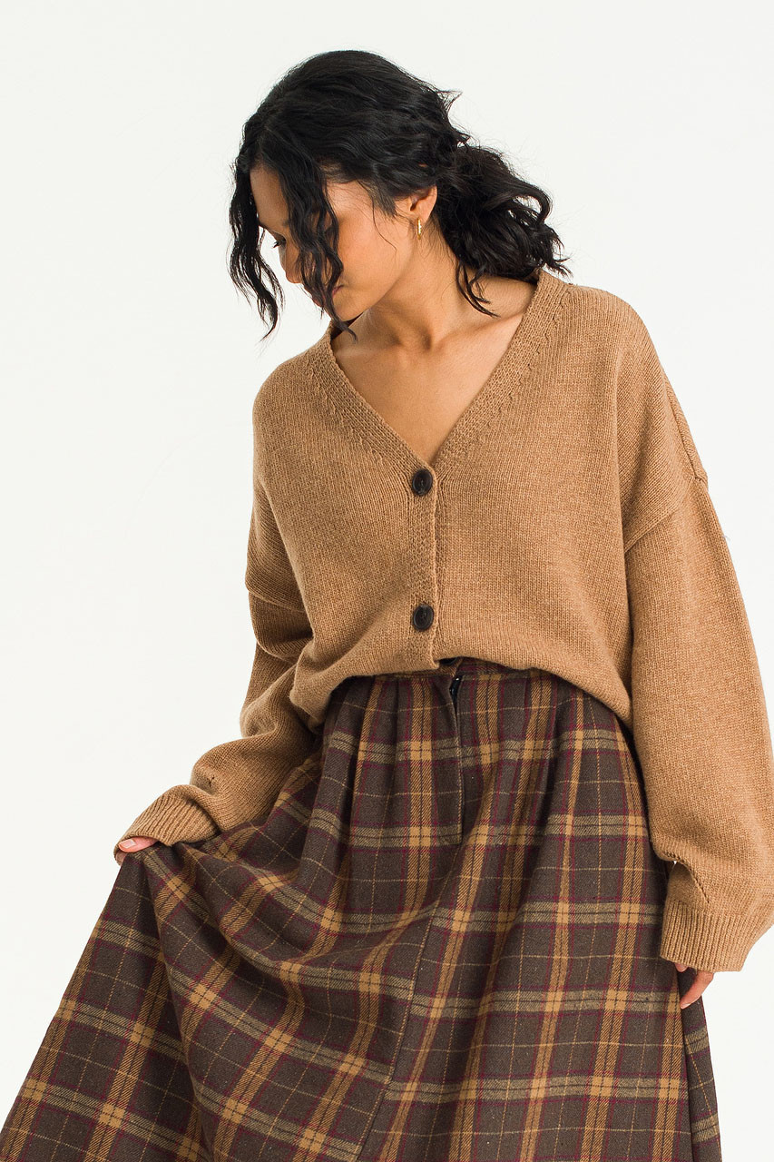 Olivia Chunky Cardigan, Camel