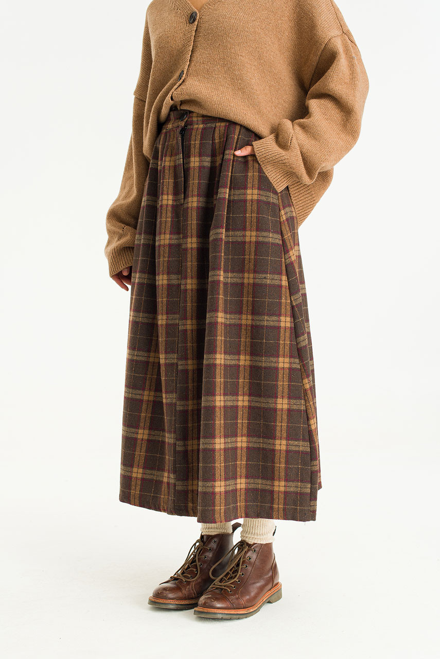 Scarlett Check Skirt, Brown