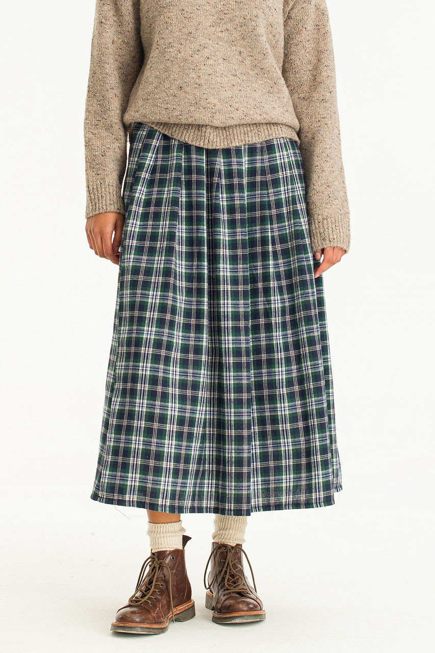 Lucy Check Skirt, Navy