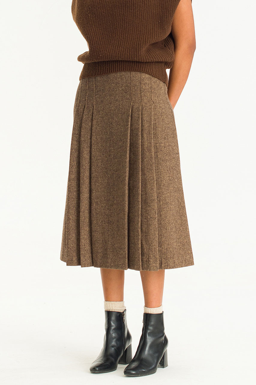 Emma Wool Blend Skirt, Black