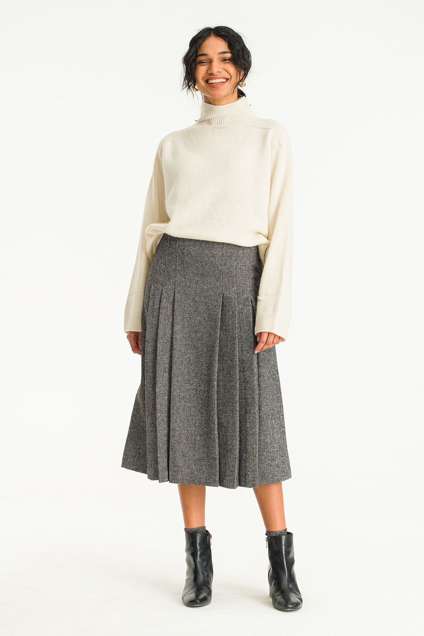 Emma Wool Blend Skirt, Black