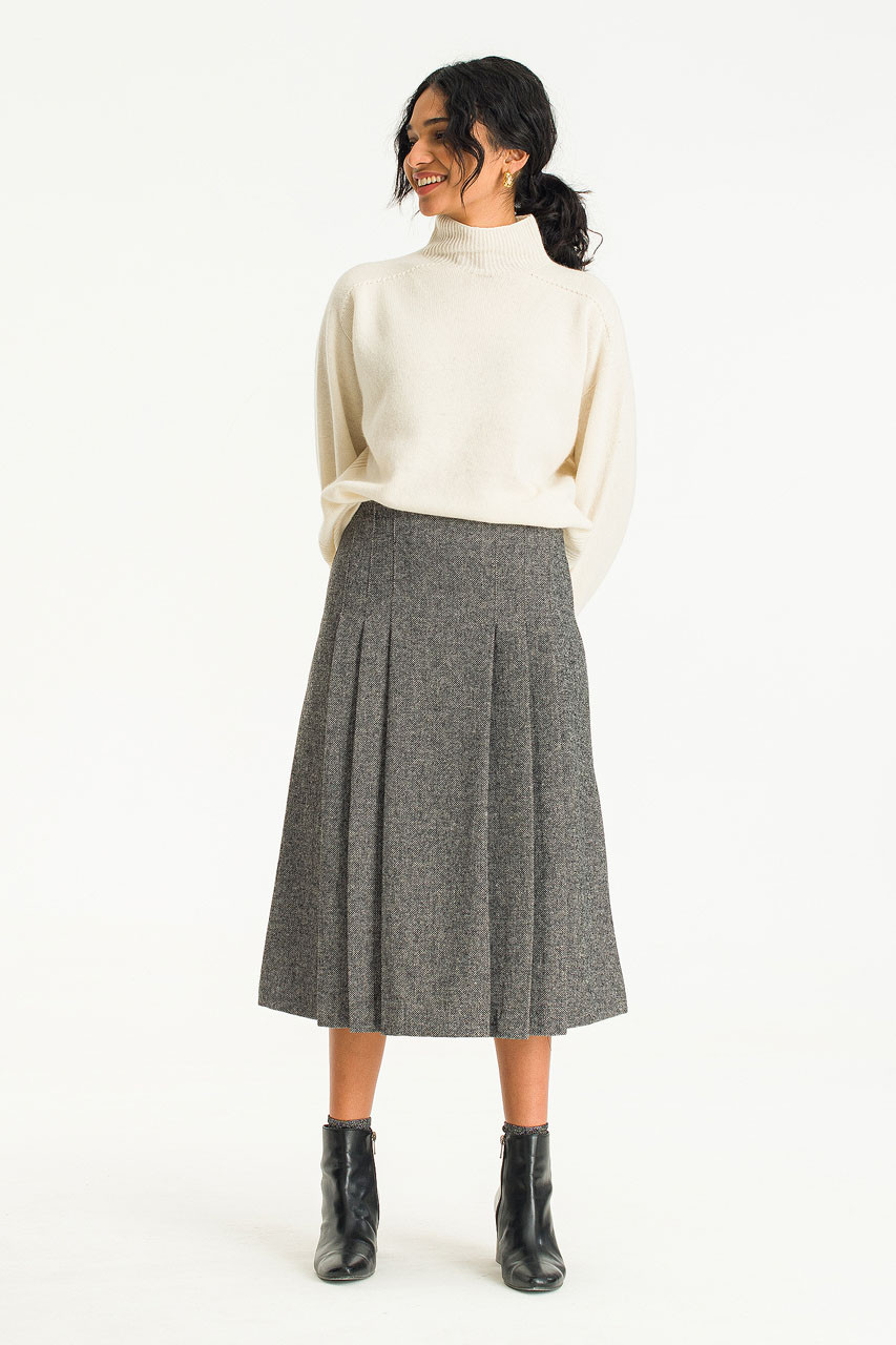 Emma Wool Blend Skirt, Black