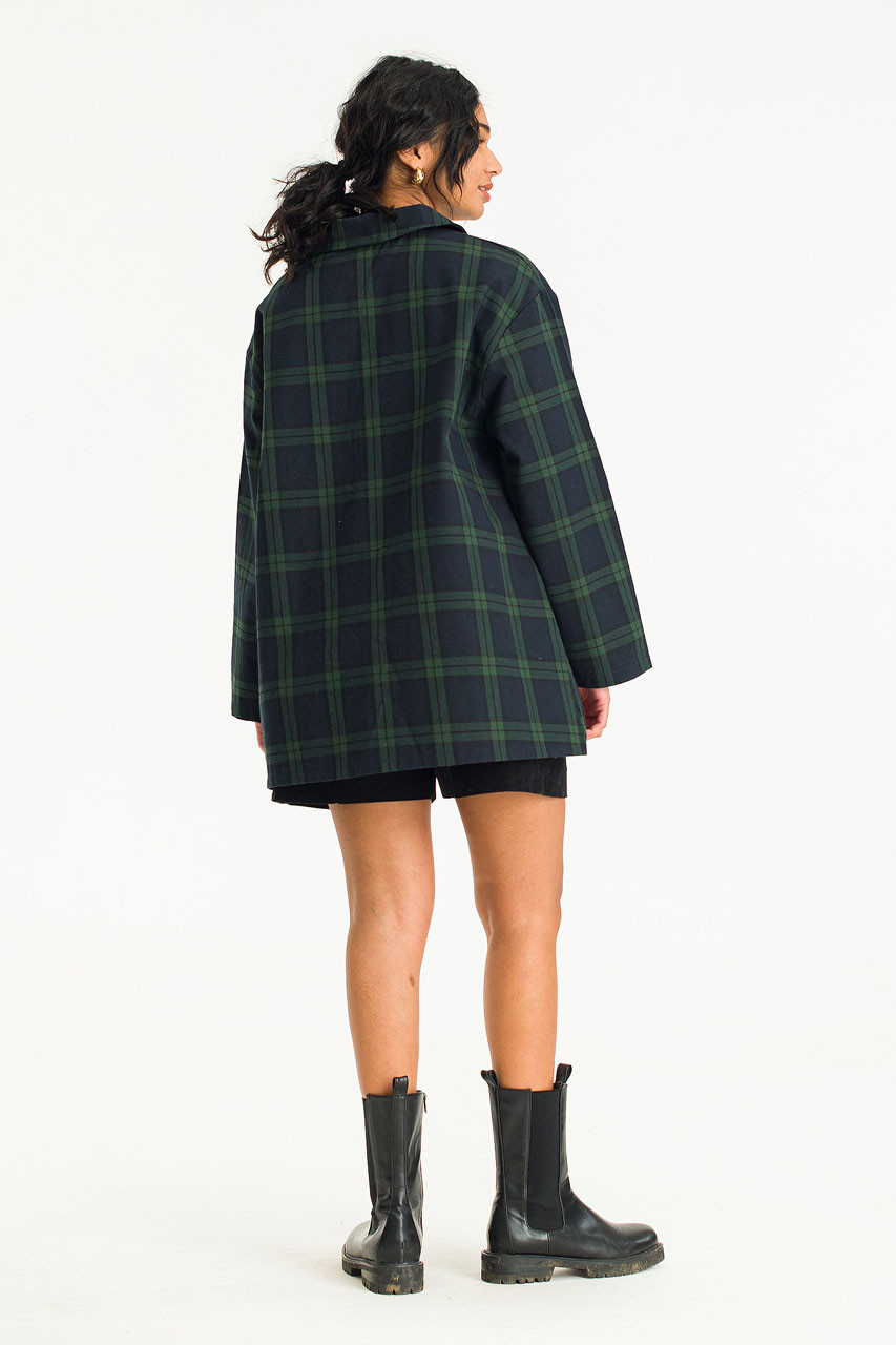 Lucy Jacket Style Check Shirt, Green