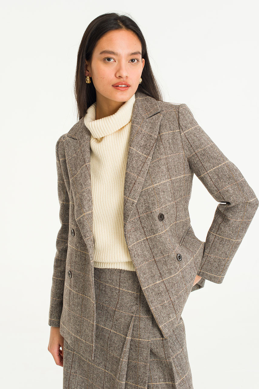 Evelyn Double Button Jacket, Brown