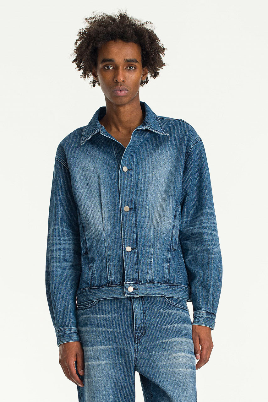 Menswear | Faded Denim Jacket i, Mid Blue