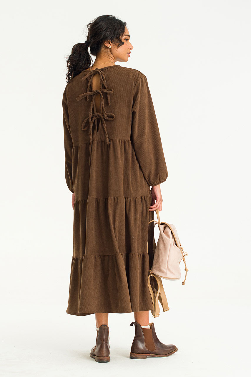 Loui Tiered  Dress, Brown