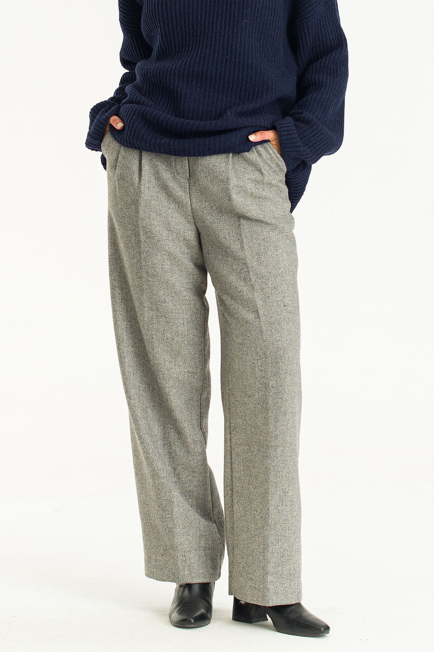 Brielle Wool Blend Slacks, Grey