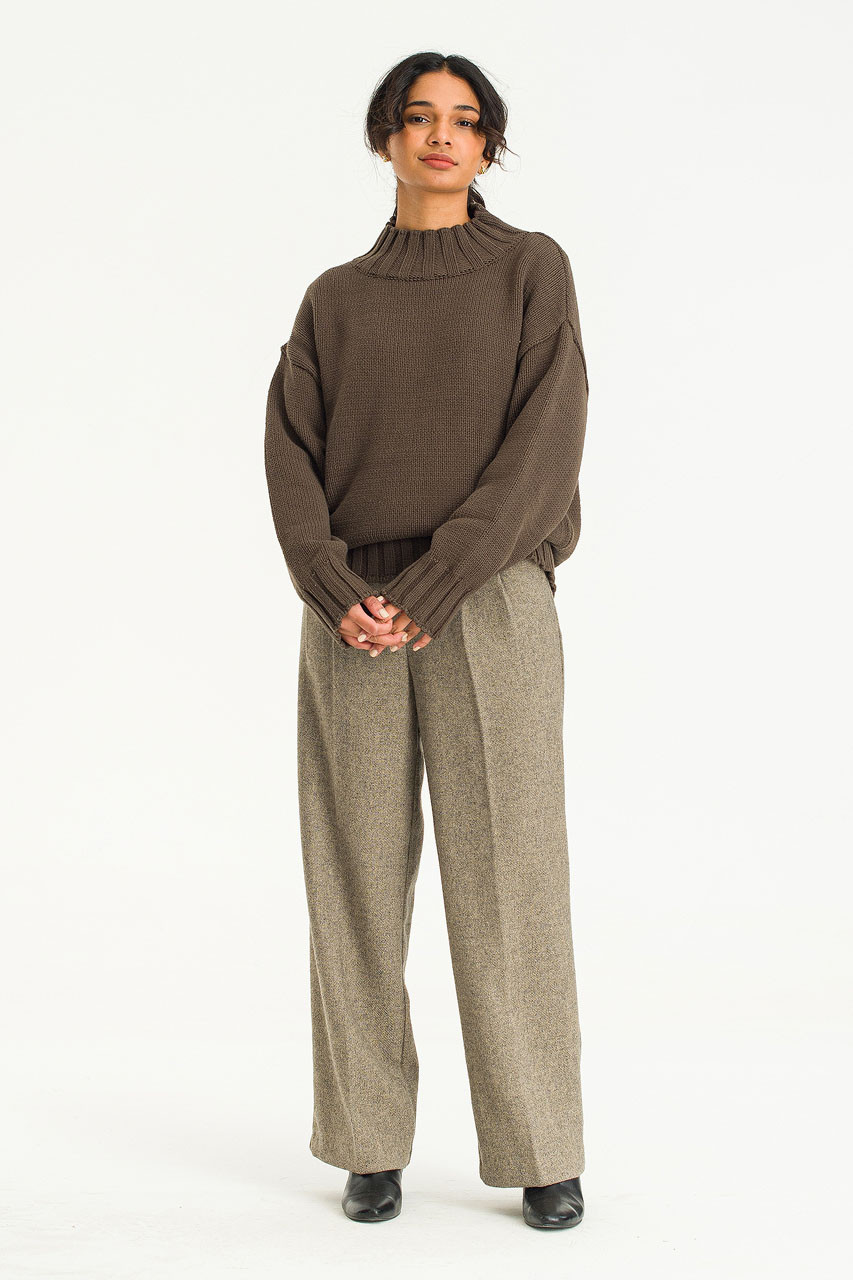 Brielle Wool Blend Slacks, Pebble