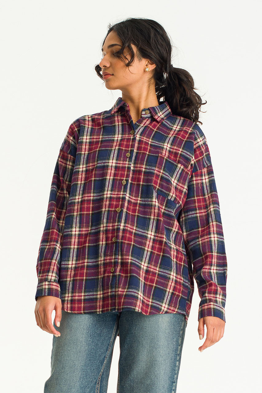 Noa Check Shirt, Wine