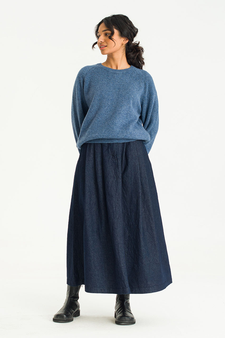 Kiko Denim Flare Skirt, Dark Blue