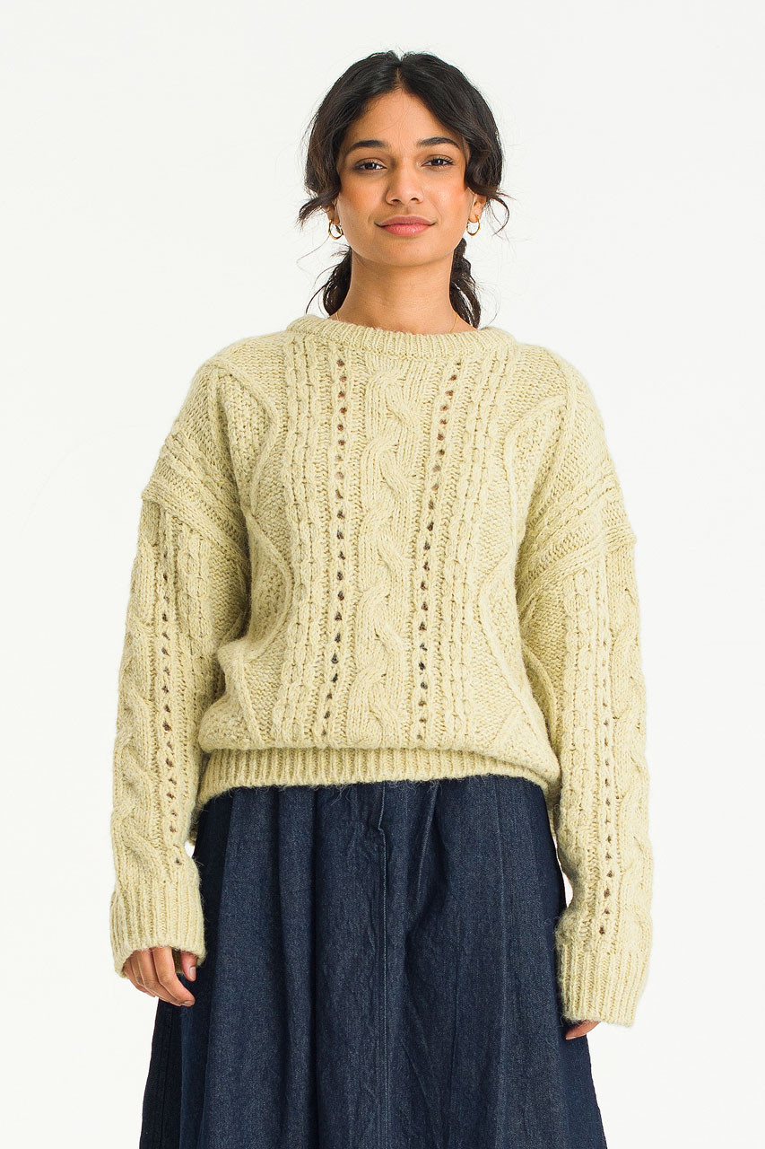 Jade Cable Jumper, Sage