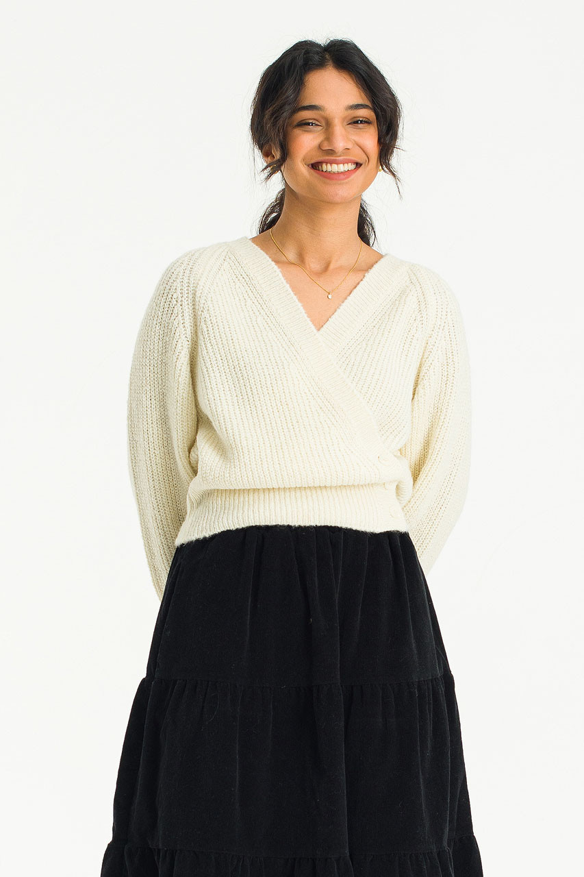 Button wrap shop sweater