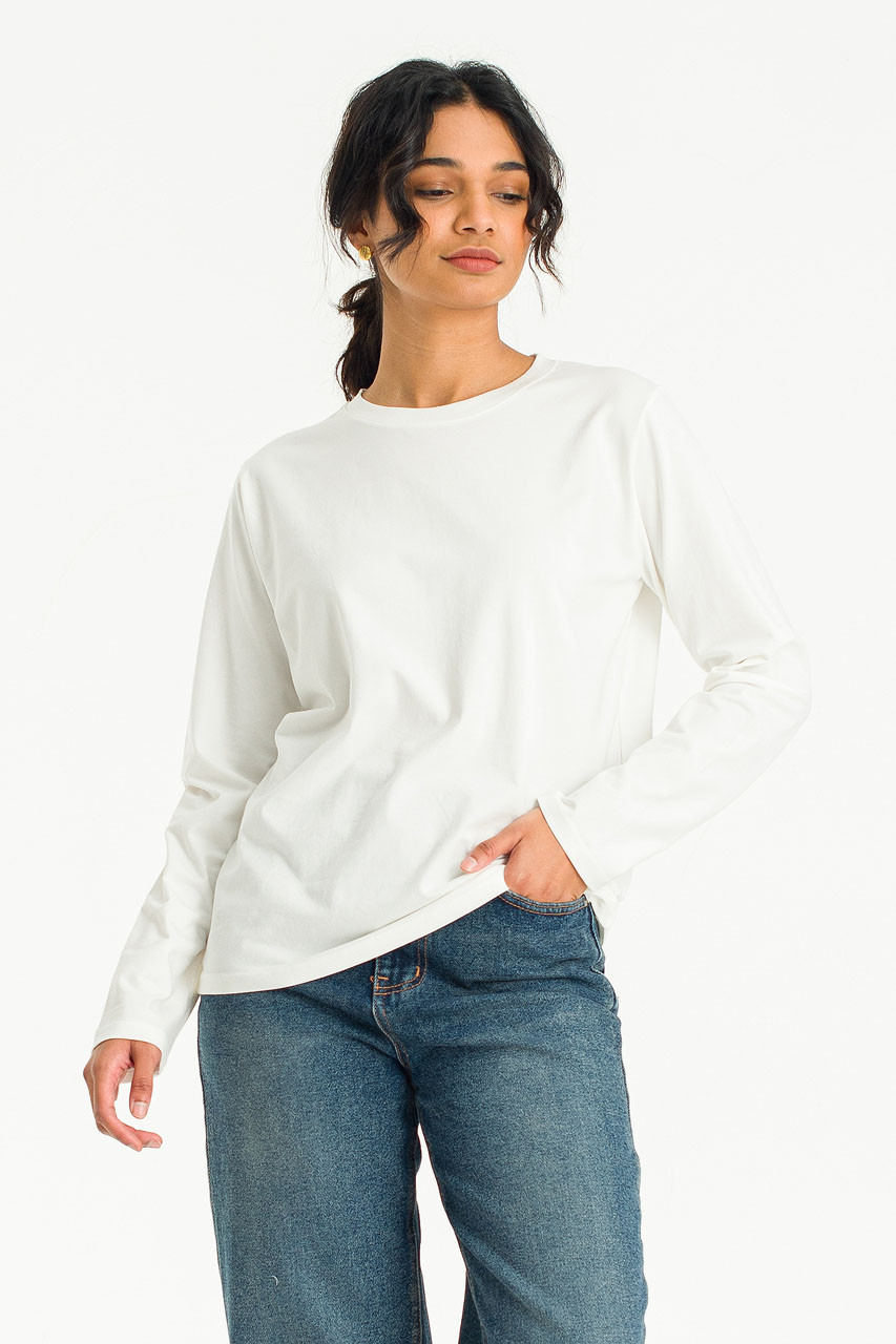 Laura Boyfit Soft Tee, Ivory