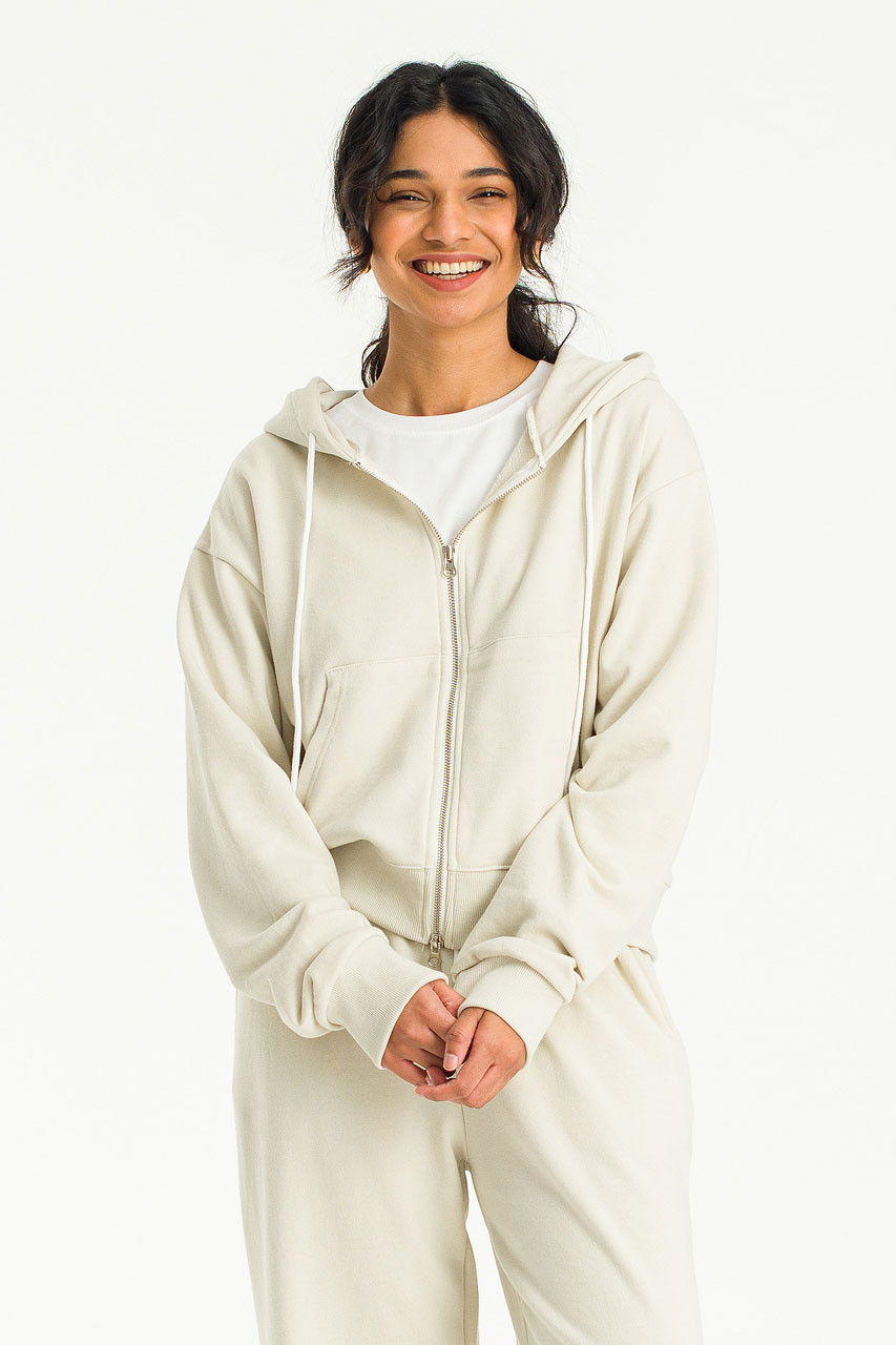 Taco Soft Zip Up Sweat, Stone