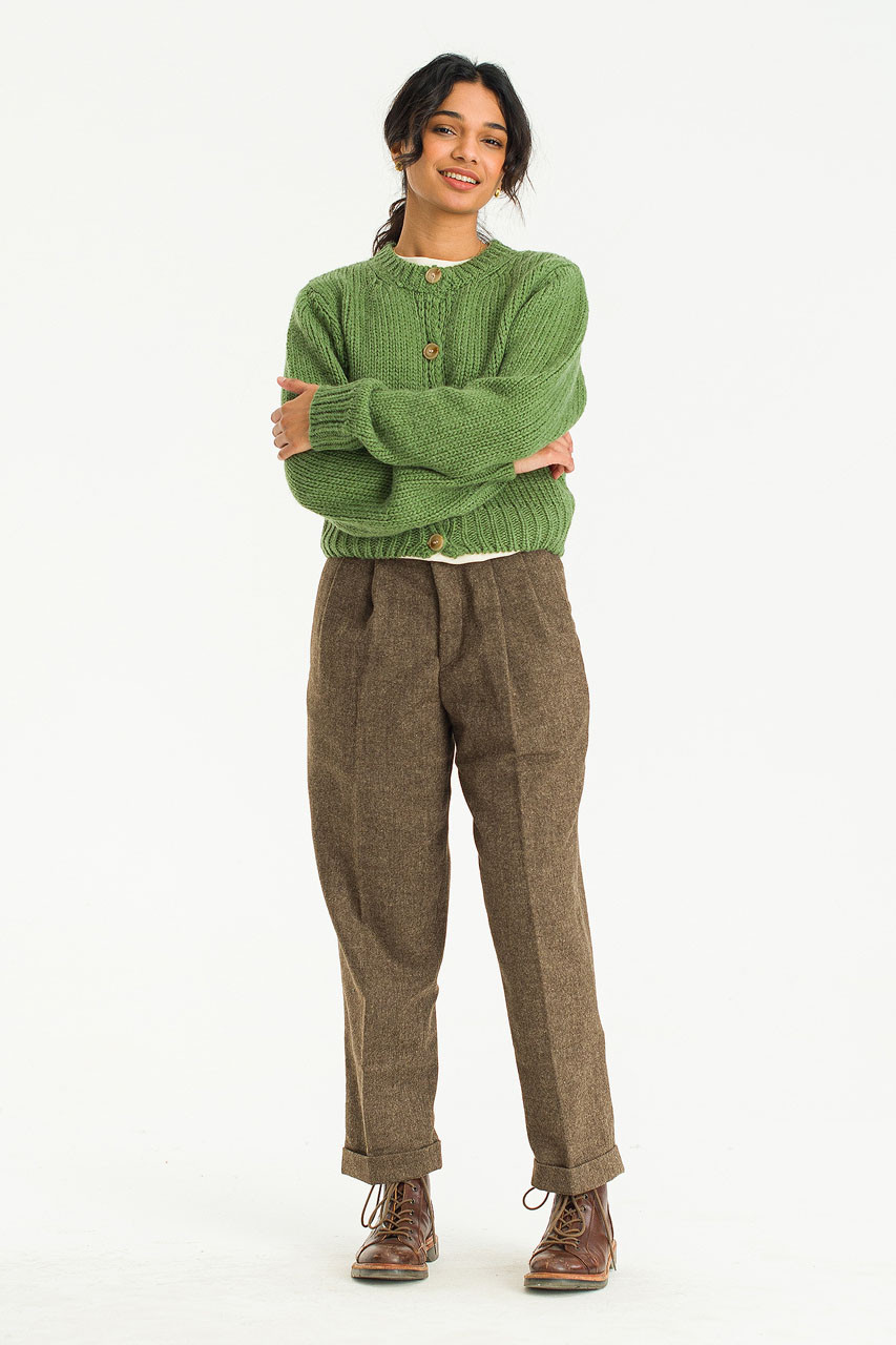 Bertha Knitted Cardigan, Green
