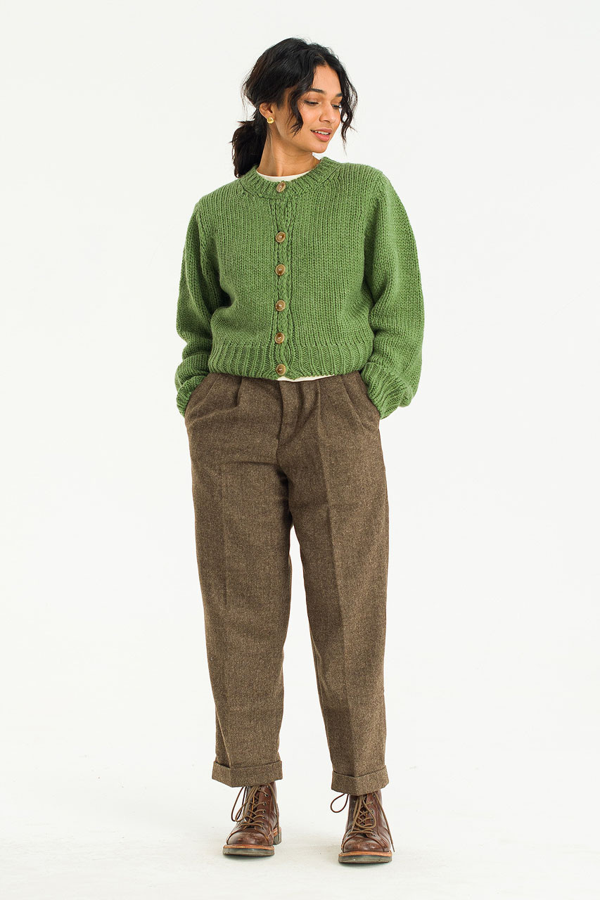 Bertha Knitted Cardigan, Green