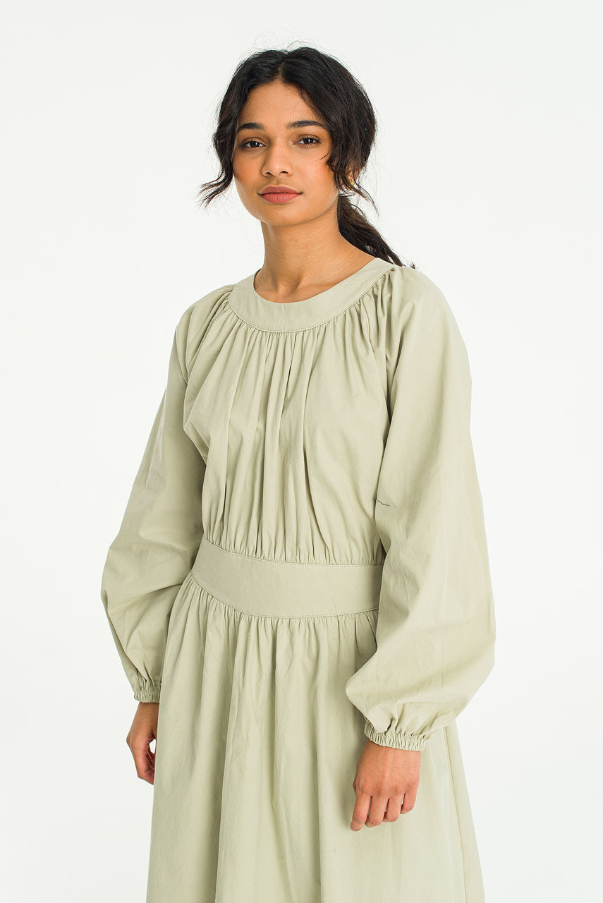 Heidi Mid Length Cotton Dress, Mint