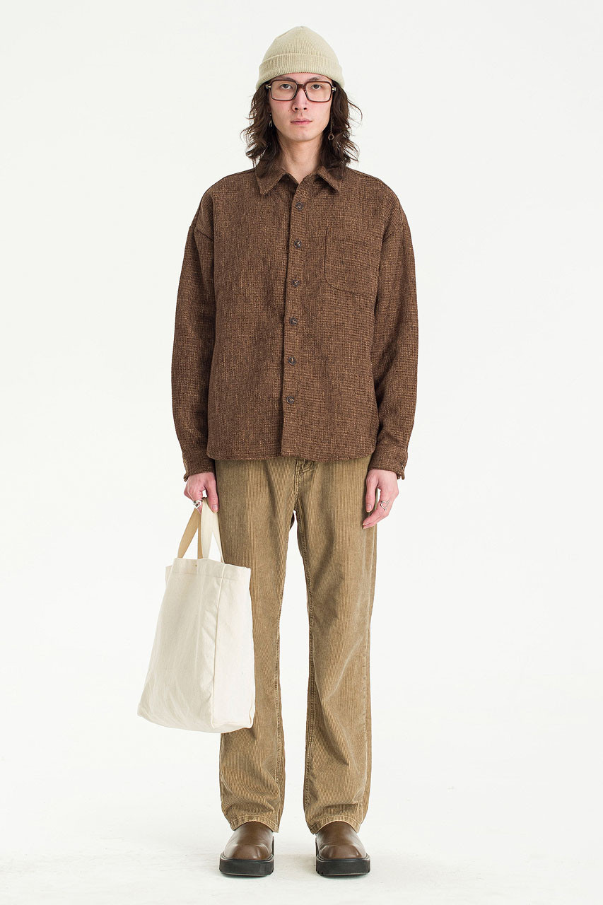 Menswear | Tweed Overshirt, Brown