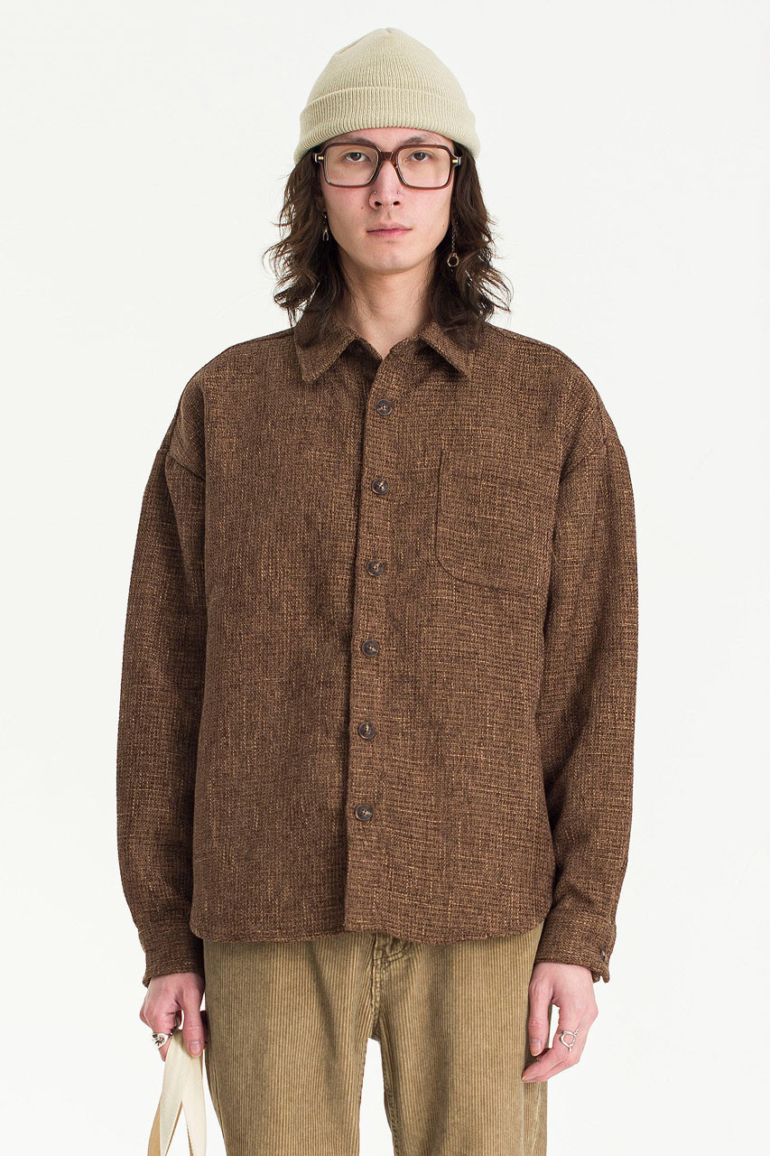 Menswear | Tweed Overshirt, Brown