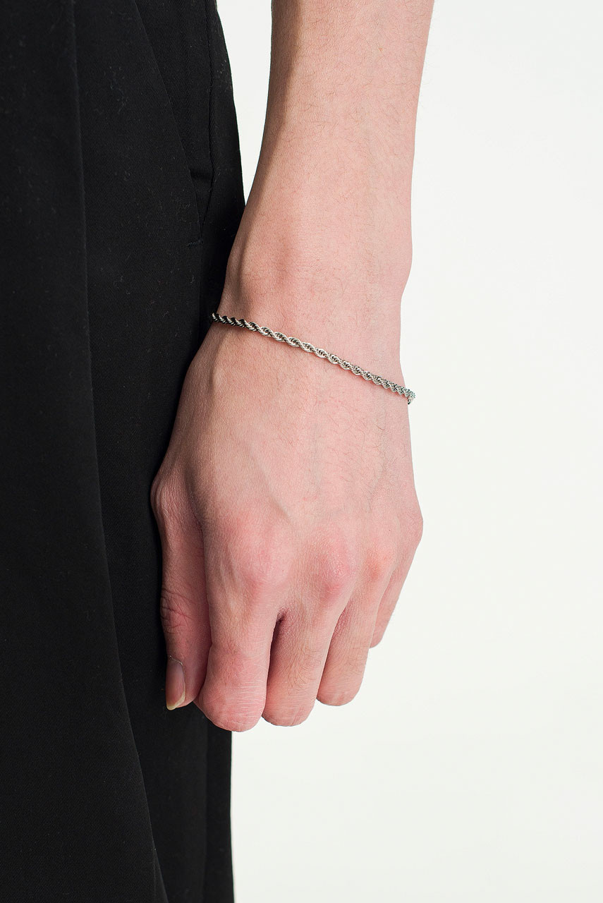 Menswear | Rope Chain Bracelet, Silver